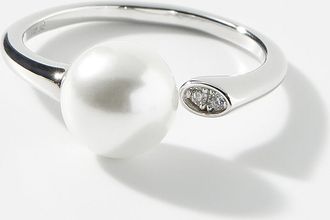 Simons Womens Single-pearl open ring