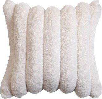 OEM Funda De Coj&iacute;n - Funda Decorativa Suave Y Mullida A Rayas - Ideal Para Cojines De Sof&aacute; De Dormitorio - 45x45cm - Beige