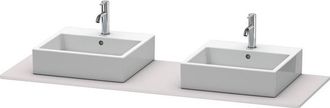 Duravit Consola Duravit Xsquare 063h, 1600x 550 Mm, 2 Recortes, Color (frente/cuerpo): Blanco Lila Seda Laca Mate - Xs063hb8787