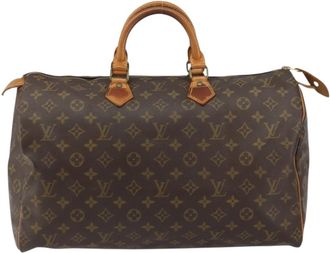 Louis Vuitton Speedy Handbag Monogram Canvas Brown Canvas Handbag (Pre-Owned)