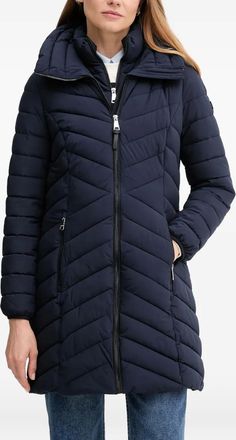 DKNY chevron padded coat - Blue