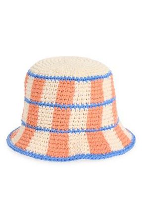 Melrose and Market Crochet Bucket Hat in Ivory- Sienna Multi at Nordstrom Rack
