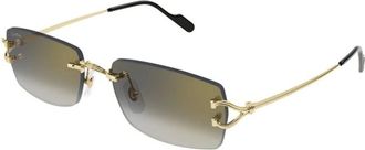Cartier Sunglasses, male, Yellow, Size: 56 MM Authentic Glasses with Top-Notch Service