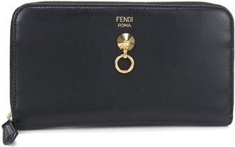 Fendi Black Leather Long Wallet (Bi-Fold) (Pre-Owned)