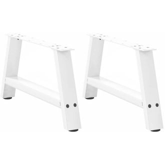 vidaXL Vidaxl - Patas Para Mesa De Centro En Forma De A (2 Unidades), Color Blanco, 70 X (30-31) Cm, Acero