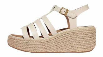 FitFlop Womens Platforms Espadrille Fisherman Wedge Sandals In Paris Beige