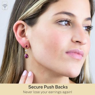 MAX + STONE 18k Gold Over Sterling Silver 7.5 CT. TW 3 Stone Gemstone Dangle Earrings