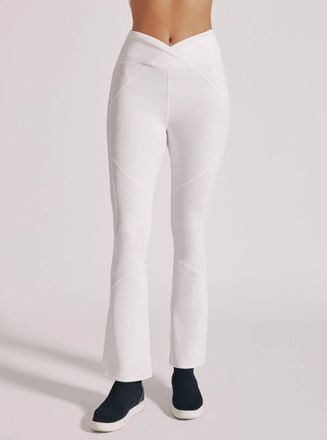 Blanc Noir Solid Bootcut Legging In White