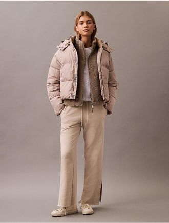 Calvin Klein Womens Cotton Terry Pants - White - XS