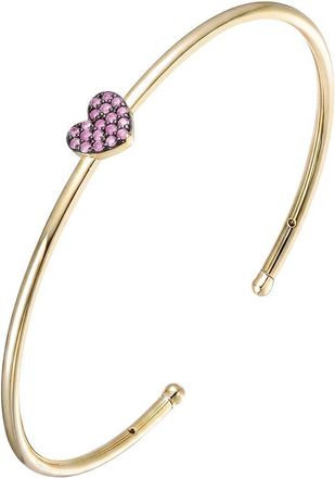 Rachel Glauber 14K Plated Cz Bangle Bracelet