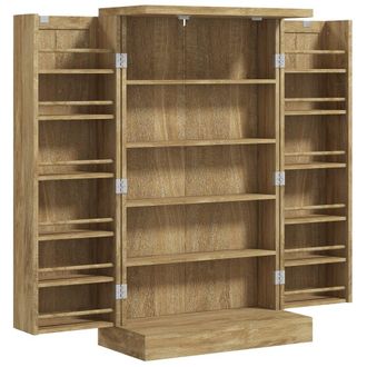 HOMCOM Armario despensa cocina 60x30x104 cm madera natural