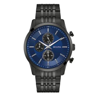 Bulova Classic Chronograph Quartz Blue Dial Mens Watch 98A300