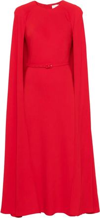 Roland Mouret Maxi-jurk met cape en ceintuur - Rood