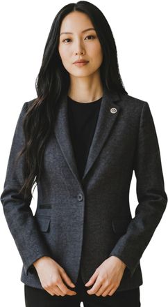 TruClothing Womens Black Wool Tweed Herringbone Check Blazer - WS-1