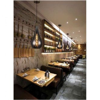 Trade Shop Trade Shop Traesio - Trade Shop - Lampada Da Soffitto a Sospensione Attacco E27 In Vetro Fum&eacute; Oro o Argento A36-07 - Plata