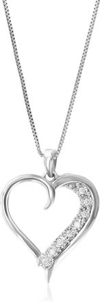 Vir Jewels 1/14 cttw Lab Grown Diamond Heart Pendant Necklace in Sterling Silver with Chain For Women