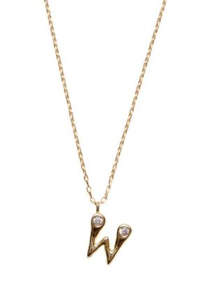 Argento Vivo Cubic Zirconia Bubble Initial Necklace in Gold W at Nordstrom