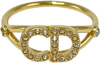 Dior Gold Gold Plating Band Ring (Pre-Owned)