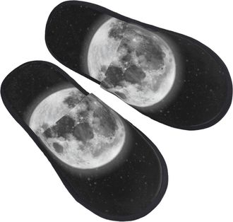 Generic Full Moon And Stars Women Men Slippers Lightweight House Slippers Slip On Shoes For Bedroom Indoor Outdoor M