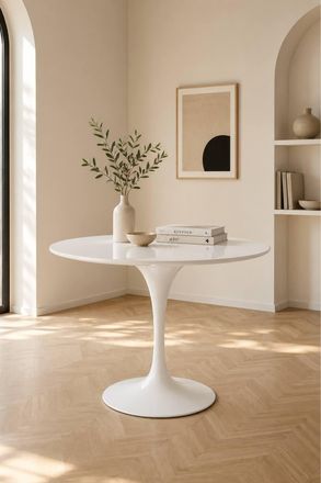 Fusion Living White Tulip Medium Circular Dining Table