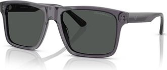 Emporio Armani Donkergrijs Rook Zonnebril - Heren - Zonnebrillen - Zwart - 57 MM - Accessoires