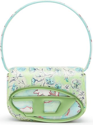 Diesel 1DR-Iconic shoulder bag with floral print - Shoulder Bags - Woman - Green