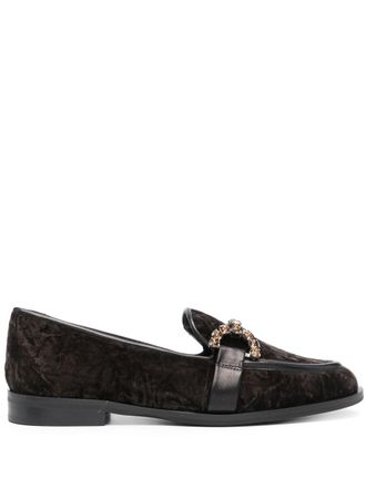 Roberto Festa Milano Joys velvet loafers - women - Calf Leather/Fabric/Rubber - 36 - Green