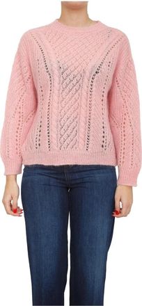 Twinset Maglia Rosa - Dames - Ronde hals truien - Roze - S - Wol - Truien & Vesten