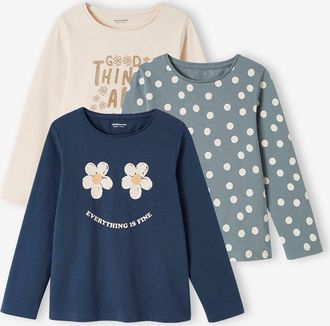 Vertbaudet 3er-Pack Mädchen Shirts marine