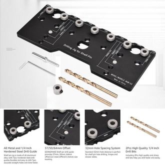 OEM Plantilla Ajustable Para Pasadores De Repisa, Gu&iacute;a De Perforaci&oacute;n Para Repisas De 1/4, Plantilla De Aluminio Con Orificio Recto De 1/4