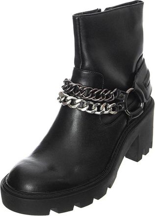 Steve Madden Enkellaarsjes - Dames - Laarzen met Hak - Zwart - 37 1/2 EU - Leer - Schoenen