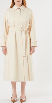 Marina Rinaldi Noblo Water Repellent Cotton Gabardine Trench Coat in Ivory at Nordstrom, Size 16W