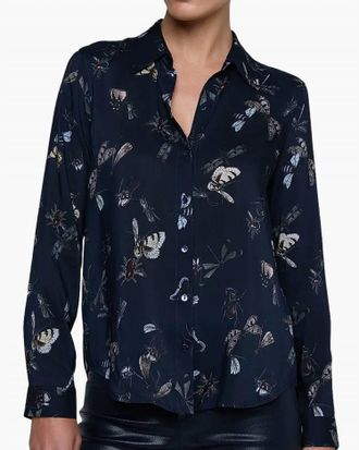 L'agence Holly Long Sleeves Blouse In Midnight Multi Beetles