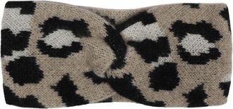 Zwillingsherz Stirnband ZWILLINGSHERZ Leo, Damen, beige, Kaschmir, M&uuml;tzen Stirnband, mit Leo Muster