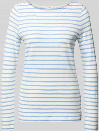 s.Oliver Red Label Regular Fit Langarmshirt aus reiner Baumwolle in Ocean, Gr&ouml;&szlig;e 34