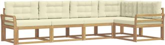 vidaXL Conjunto De Sof&aacute;s De Exterior 4 Uds. Blanco Y Crema Poli&eacute;ster Vidaxl