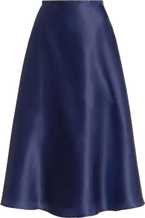 Alberta Ferretti Smooth Organza Midi Skirt with High Waist