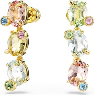 Swarovski Gema Womens Gold Plated Metal Drop Earrings - 5714815 Gold Tone - One Size