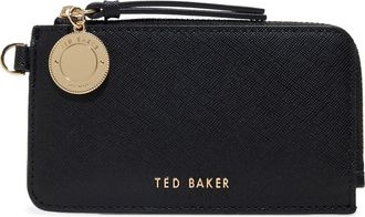 Ted Baker Lulu Leather Zip Card Case in Black at Nordstrom Rack