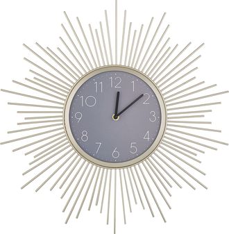 Beliani Reloj De Pared Marco De Hierro Dorado N&uacute;meros Redondos 61 Cm Dise&ntilde;o Cl&aacute;sico Solura