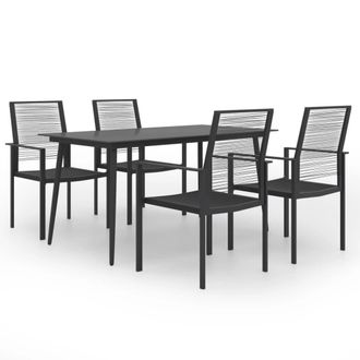 Berkfield Home 5 Piece Garden Dining Set in Black