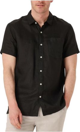 Scotch & Soda Linnen overhemd voor heren in zwart - Heren - Korte mouwen Overhemden - Zwart - S - Linnen - Overhemden