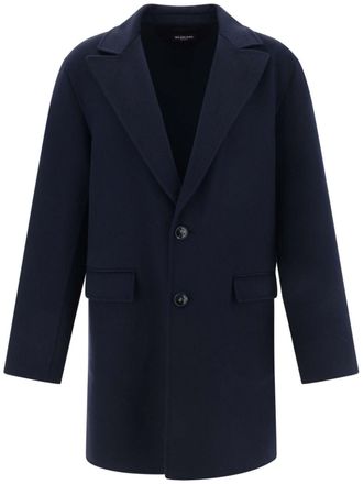 Kiton Jas met enkele rij knopen - Blauw