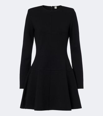 Toteme Vestido corto en mezcla de lana plisado