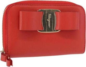 Ferragamo Pre-owned Wallets, female, Red, Size: ONE SIZE Pre-owned Leather Wallet