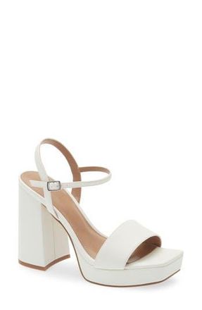 Open Edit Noella Ankle Strap Platform Sandal in Ivory Vanilla at Nordstrom Rack, Size 6.5