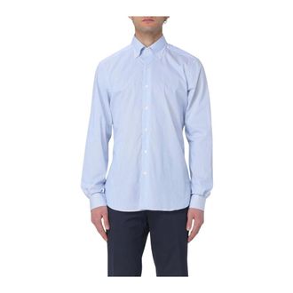 Fay Casual Shirts, male, Blue, Size: 4XL Sky Blue Button-Up Shirt