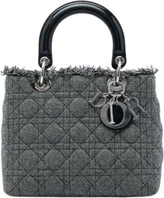 Dior Pre-owned Lady Dior - Dames - Vintage Handtas - Grijs - ONE Size - Leer - Vintage