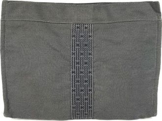 Herm&egrave;s Her Line Gray Cotton Clutch Bag (Pre-Owned)