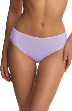 Natori Bliss Bare Stretch Cotton Thong in Purple Pearl at Nordstrom, Size X-Large
